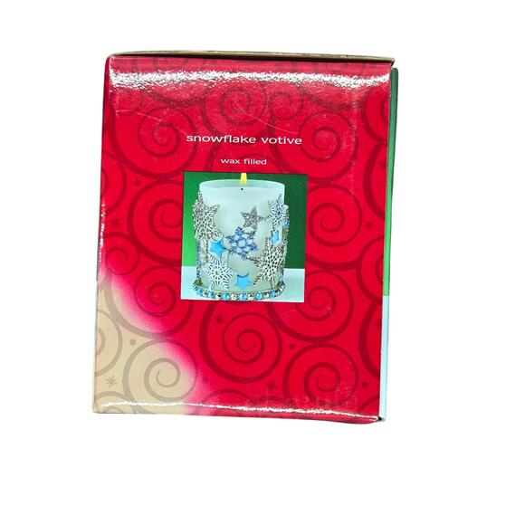 Vintage NWT Votive Bedazzled Snowflake Holiday Candle/Decor - Picture 4 of 7